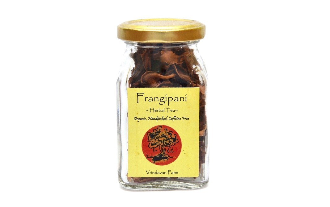 Vrindavan Farm Frangipani Herbal Tea    Glass Jar  6 grams